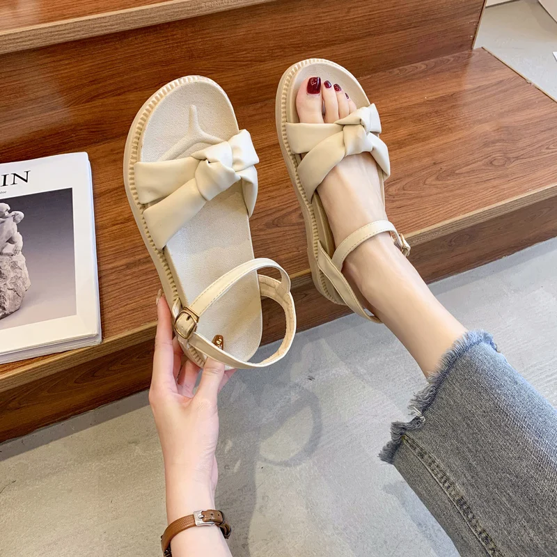 

Clear Heels Cross Beige Heeled Sandals 2021 Summer Female Shoe Black Gladiator Girls Low Fashion Clogs Comfort Flat New Solid Ru