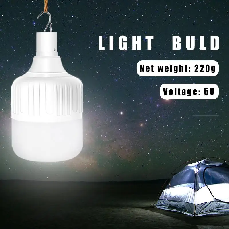 

Light USB 20W/40W/80W/100W/150W Lamp Bulb LED Bulb Smart with Clips IP65 Camping Tent Indoor Outdoor