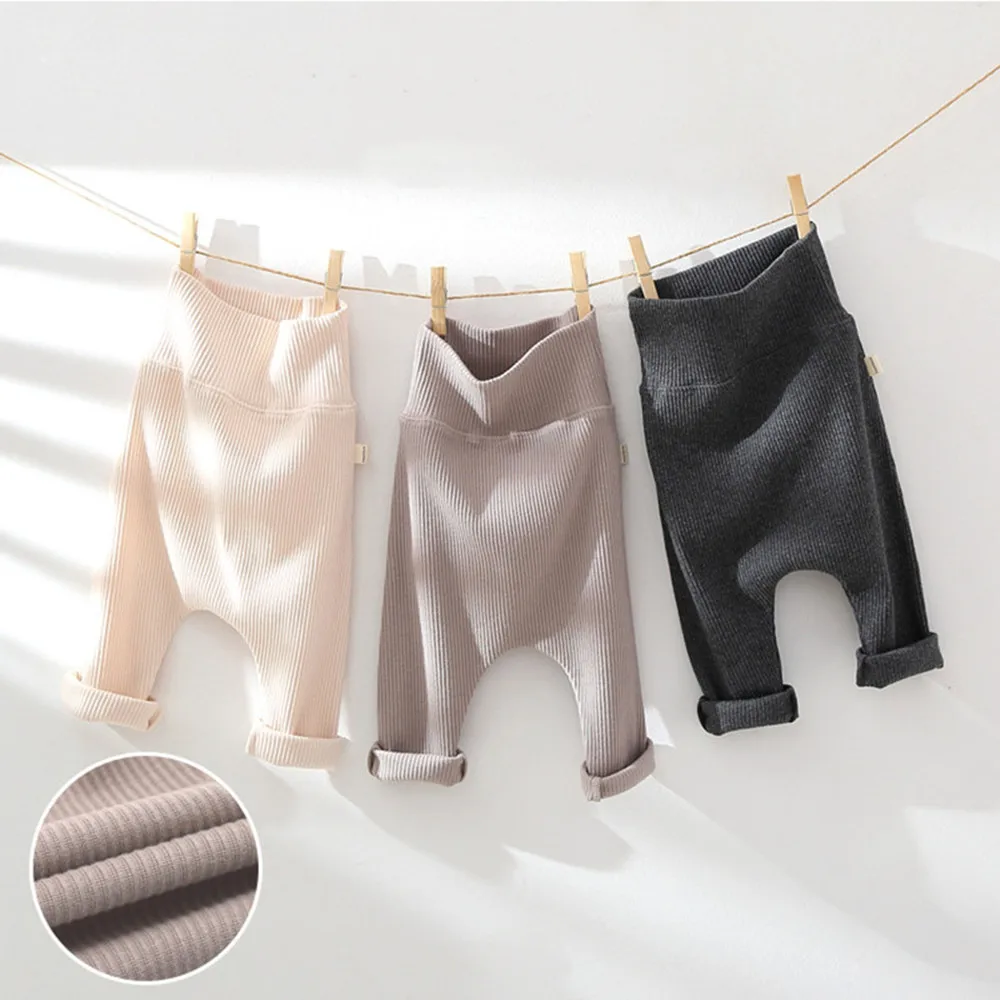 

Одежда для младенцев, одежда для маленьких девочек, осенние и зимние длинные брюки, хлопковые эластичные повседневные брюки с высокой талие...