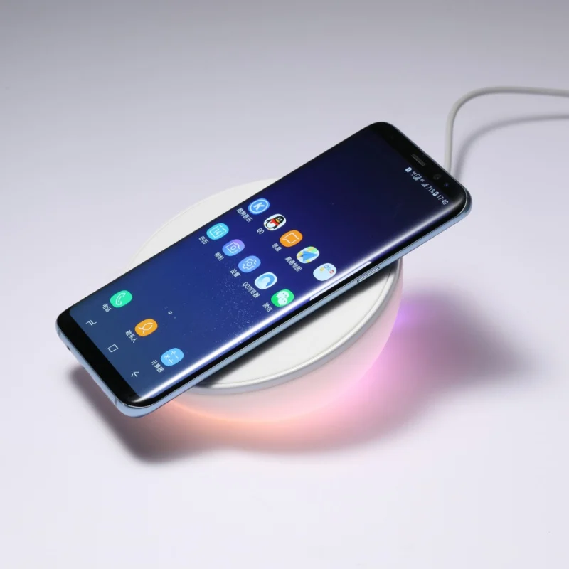 10 Вт беспроводной зарядный коврик настольная лампа будильник ночной Светильник