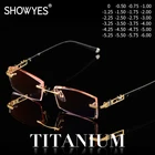 Очки титановые для мужчин, без оправы, с фильтром сисветильник при близорукости, для работы за компьютером, с диоптриями по рецепту