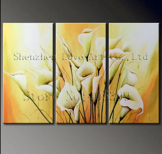 

Quality Flower Calla Lily Canvas Oil Painting ,100% Handmade Modern Abstract Wall Art Painting Home Decoration Gift TH036