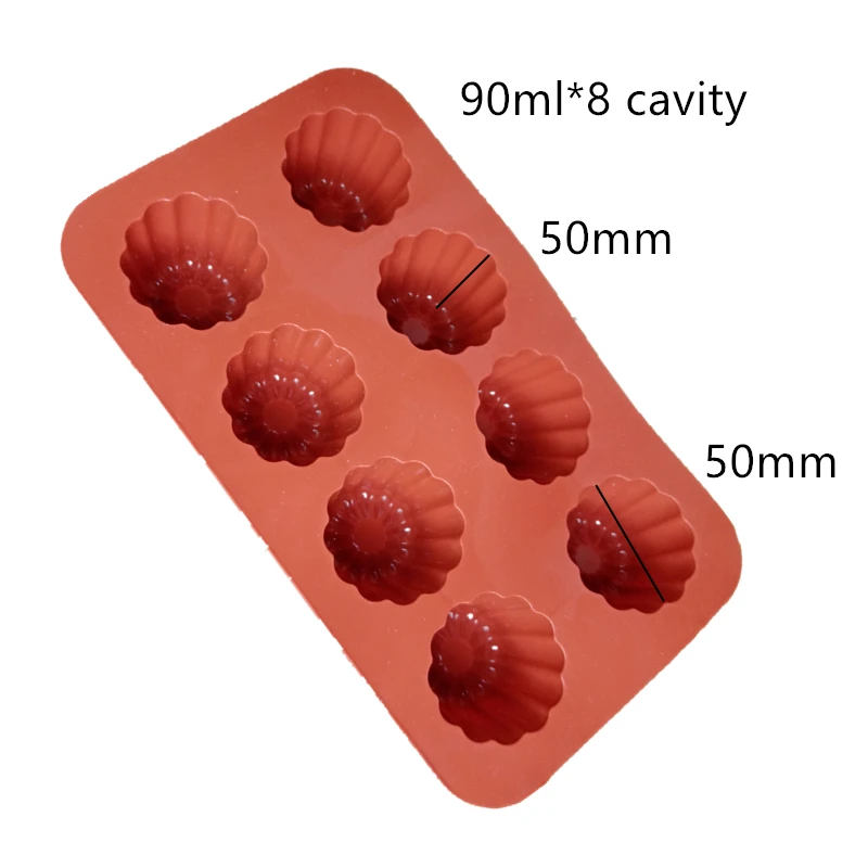 

1pc Baking Tools Baking Mould French Dessert Tools Silicone Cake Mold 8-Cavity Canneles Mold