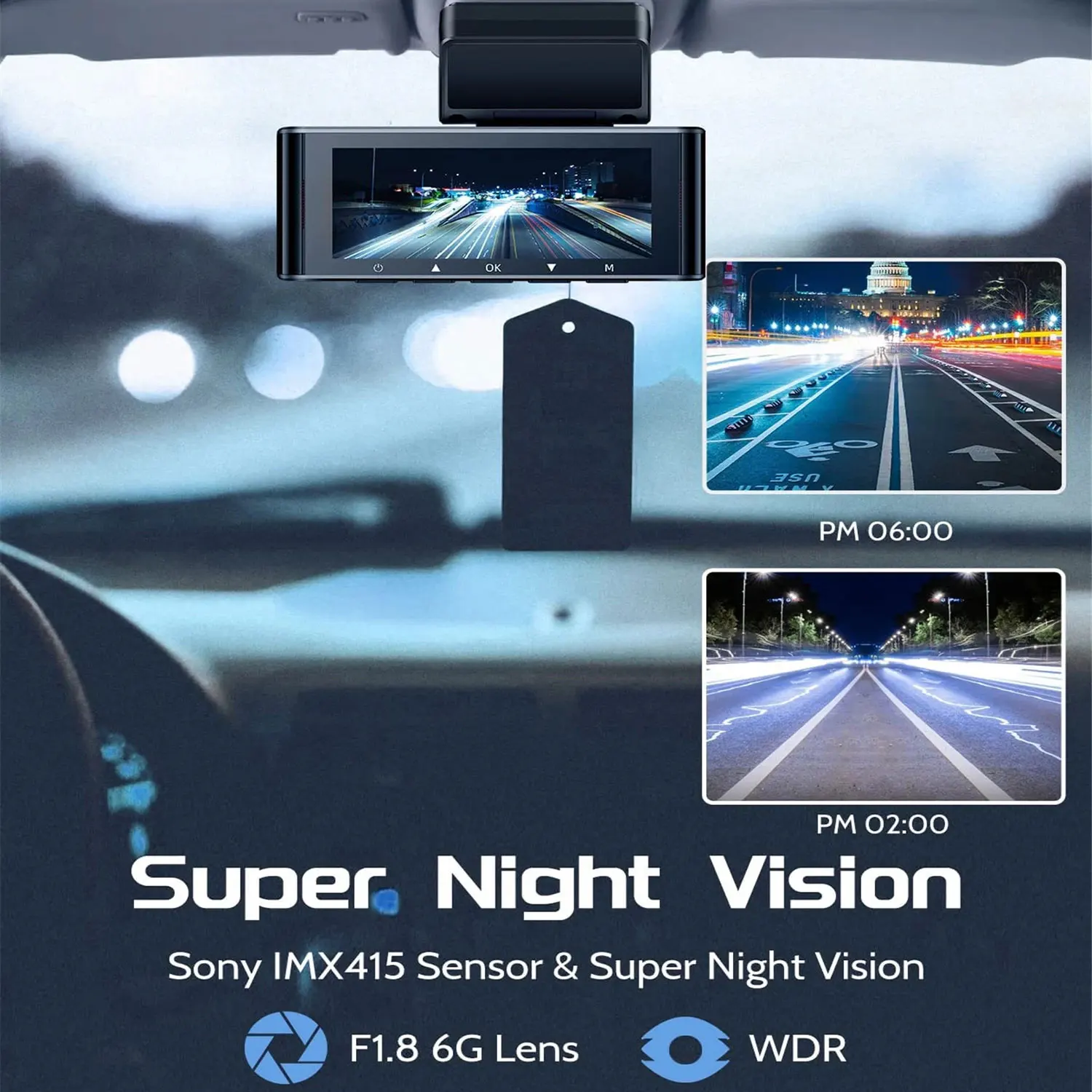 AZDOME Car DVR 3 Channel 4K +1080P Dash Cam Built-in WiFi GPS 2K+1080P+1080P Sony Sensor Infrared Night Vision Recorder Free 32G |