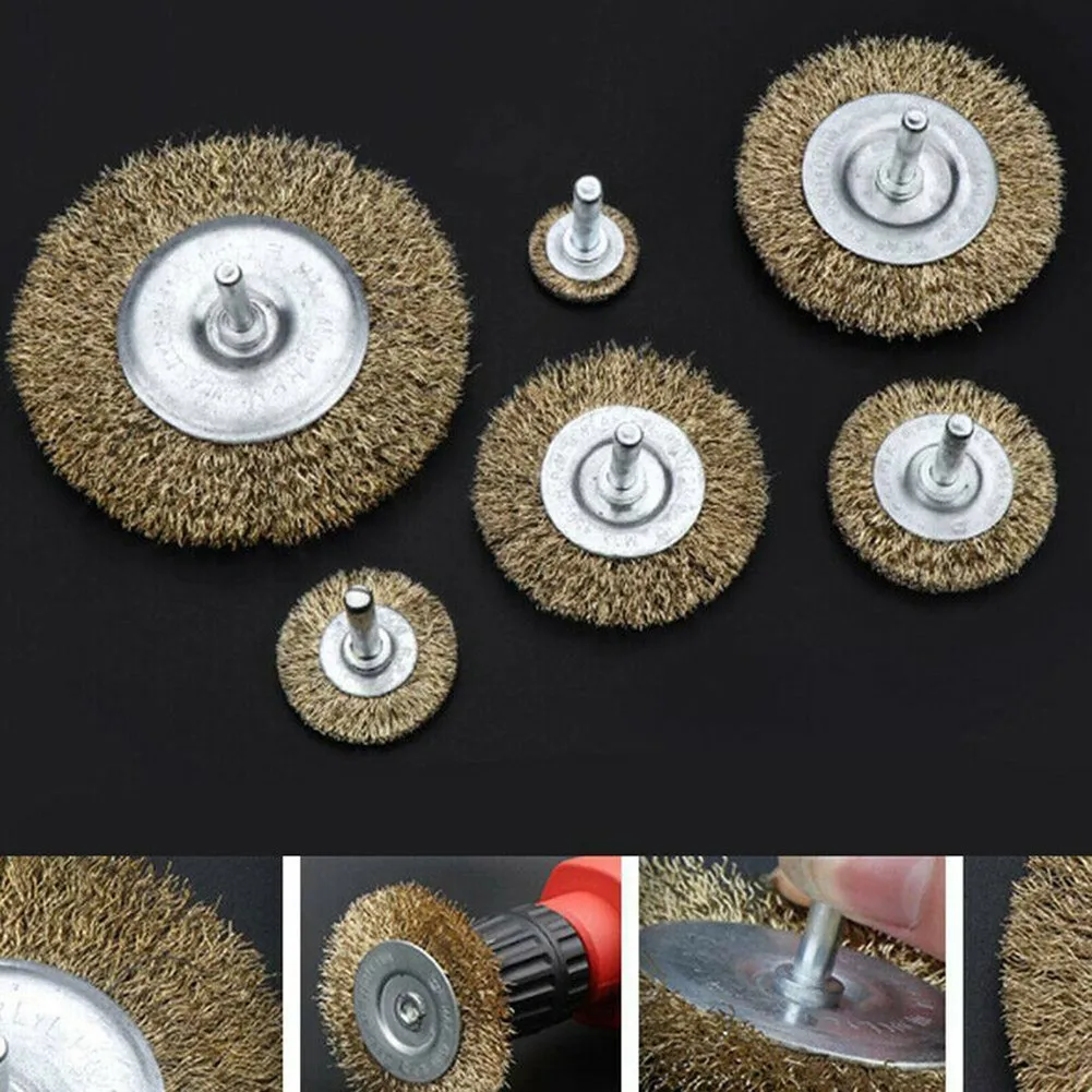 

Wheel Cup 6pcs 1/4 Inch Wire Brushes 4500 RPM Attachments Brass Coated