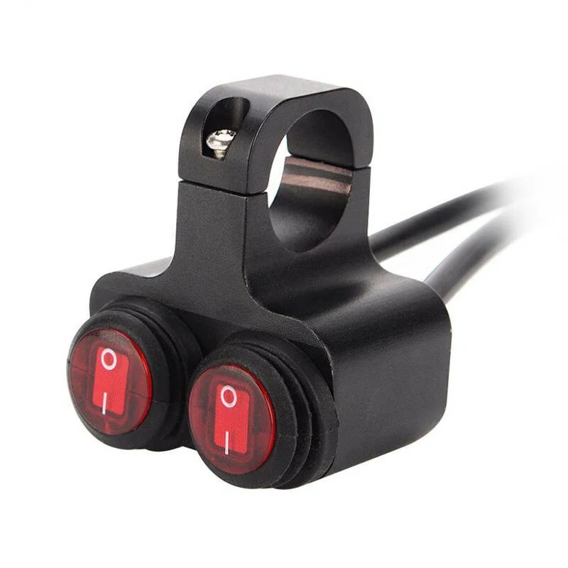 

On/off Motorcycle switch Red Light Aluminum Alloy Waterproof ATV Dual Button