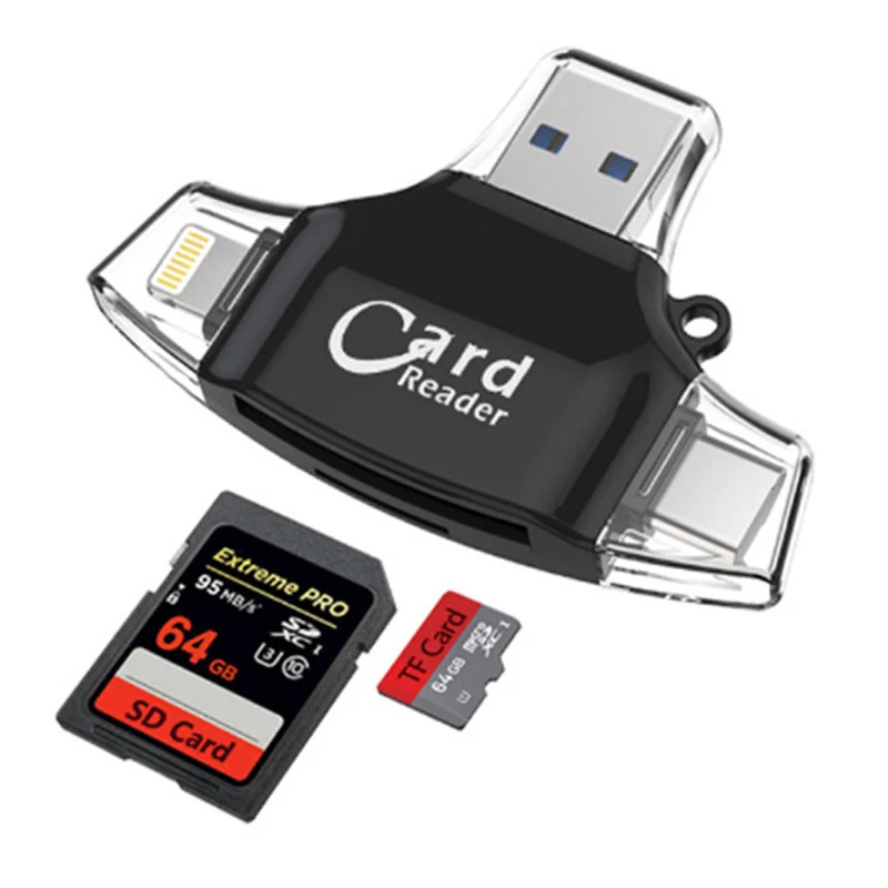 4 в 1 Тип C Micro SD кард ридер tipo OTG USB RS MMC флэш память idragon для iPhone iPad MacBook адаптер ридер|
