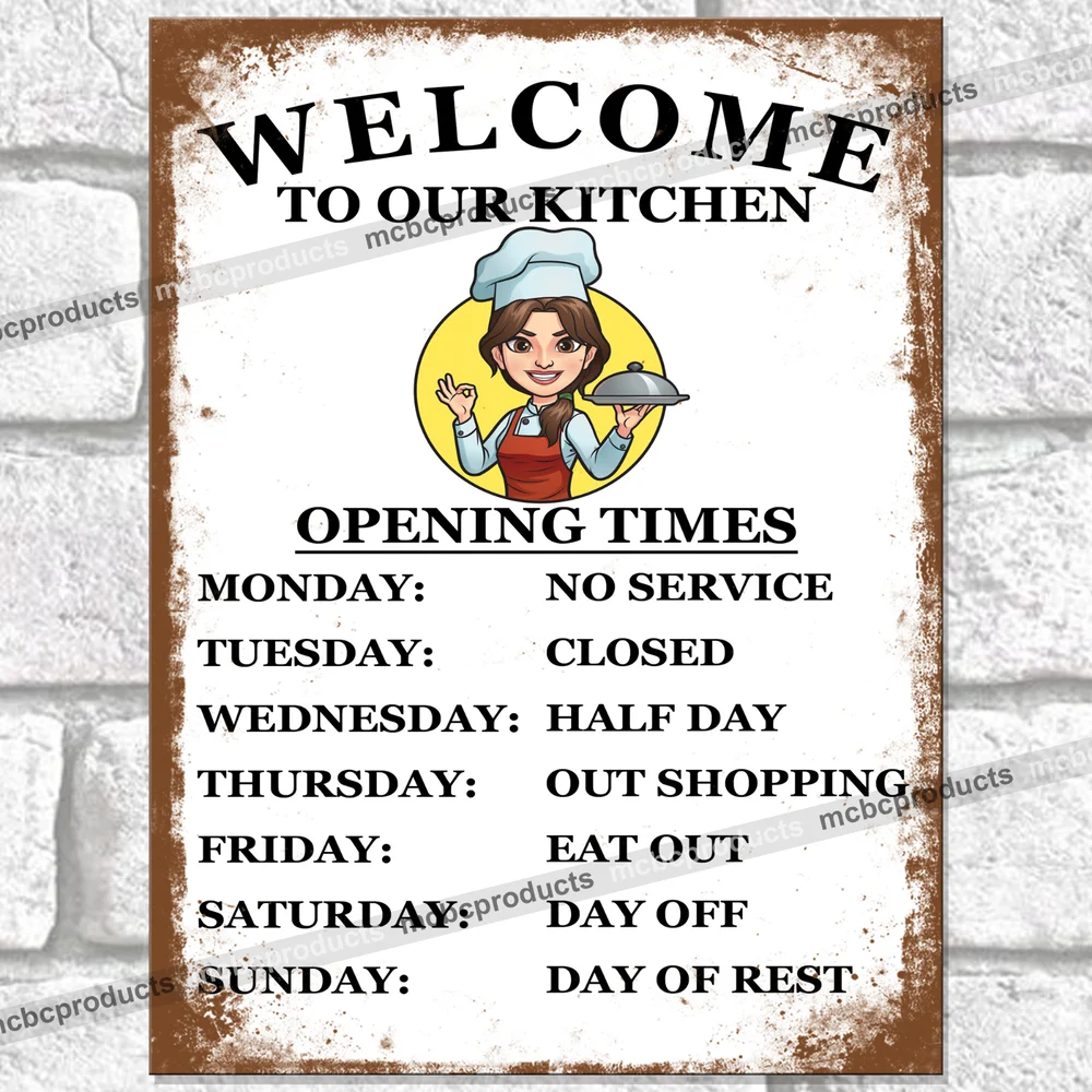 

KITCHEN TIMES Funny Metal Signs Vintage Retro House Wall Plaque Cook Tin Sign UK