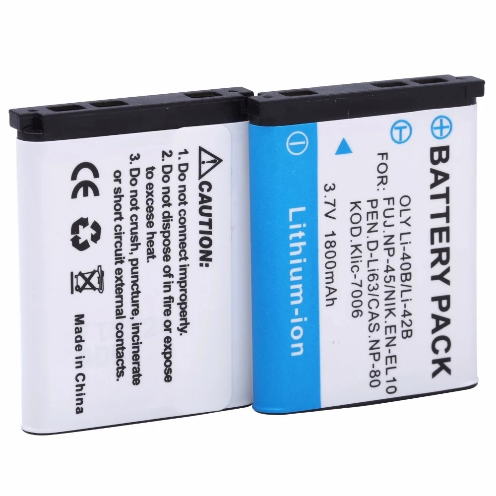Li-40B Li-42B EN-EL10 Battery + Li 40B Charger for Olympus 42B Nikon EN EL10 FinePix XP70 XP60 XP50 T550 | Электроника