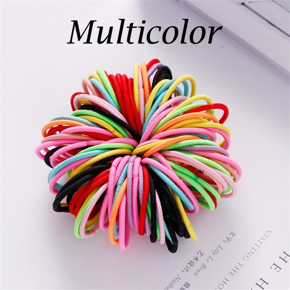 Резинки для волос детские яркой расцветки нейлоновые безопасные эластичные