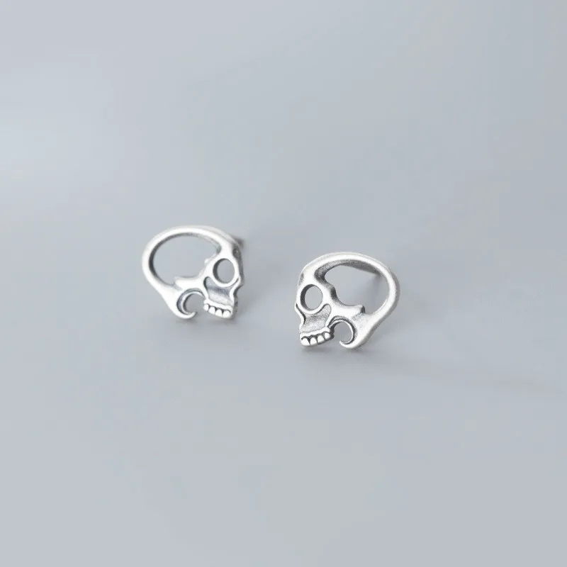 Женское украшение в виде черепа из серебра 925 пробы|Серьги-гвоздики| |