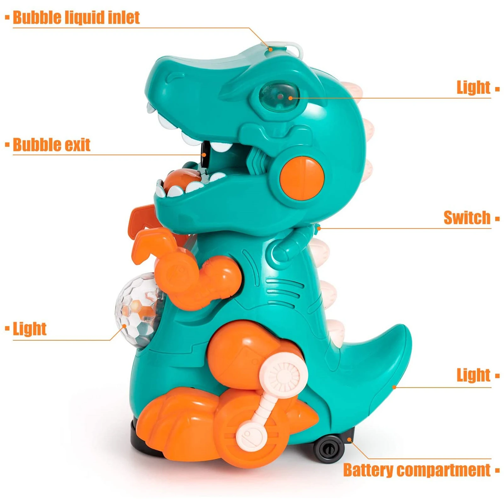 

Kids Electric Dinosaur Bubble Machine Music Lighting Toys Bubble Machine Summer Creative Magic Bubble Blower Machine