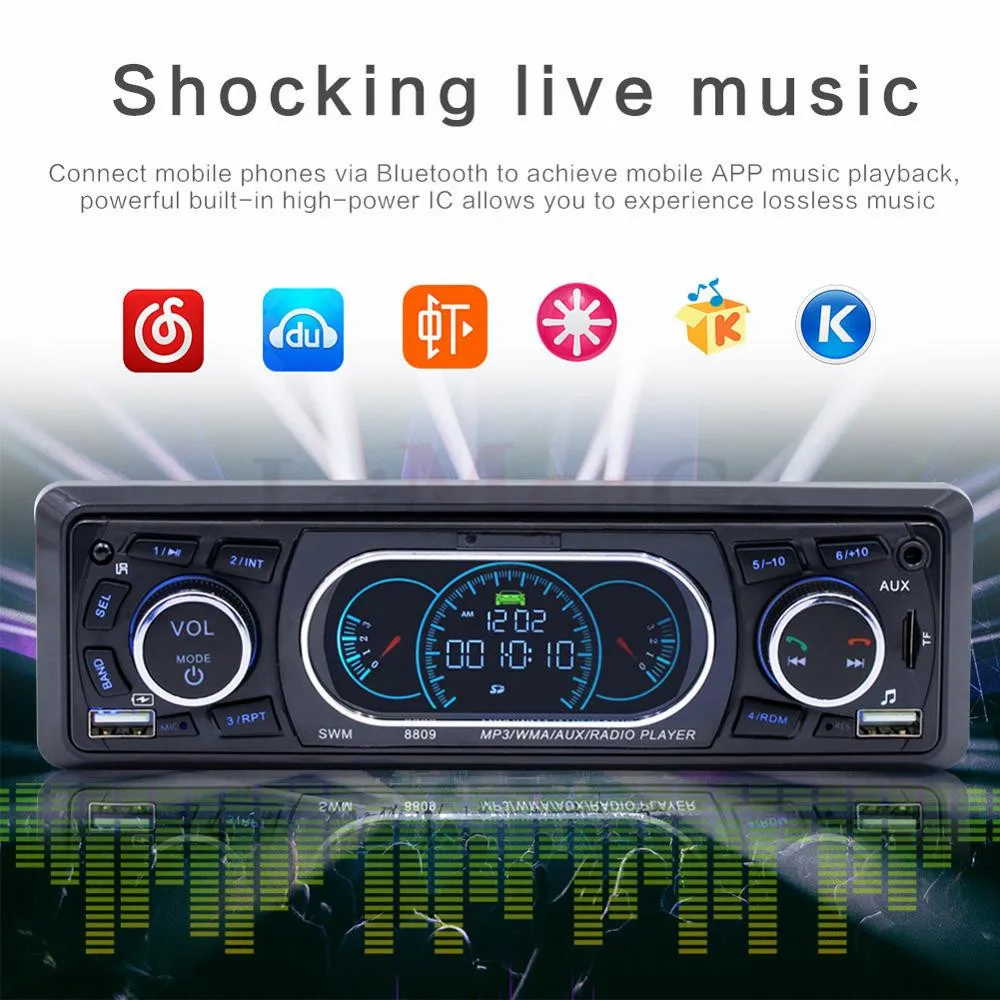 Handsfree Bluetooth автомобильный стерео радио MP3 плеер 1 Din автомагнитола AUX/TF/2USB FM
