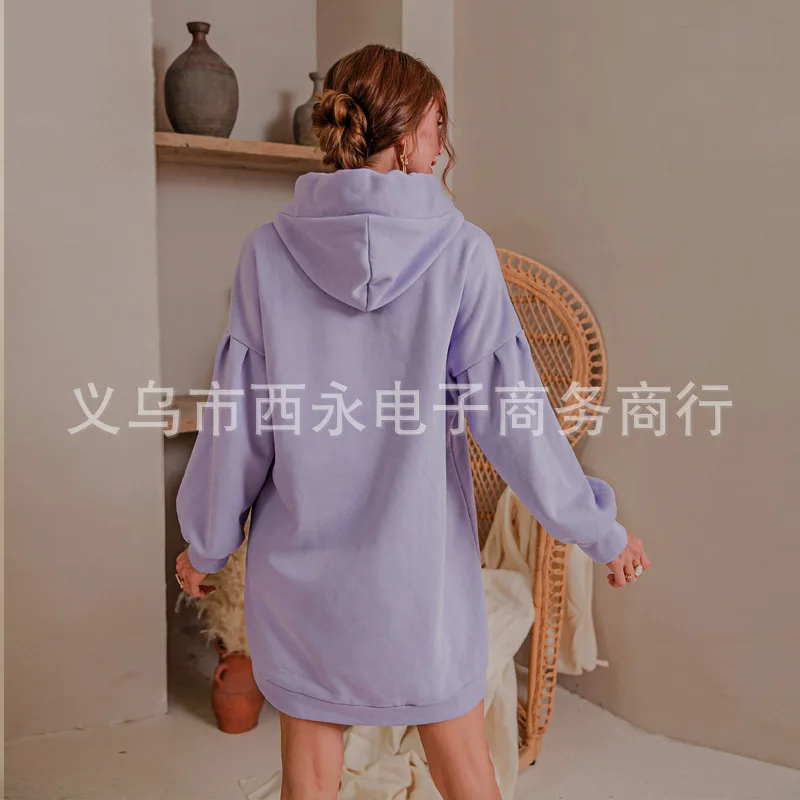 

Purple loose sweatshirt hoodies fashion women casual autumn long sleeve sweatshirt dress female oversize sweatshirt