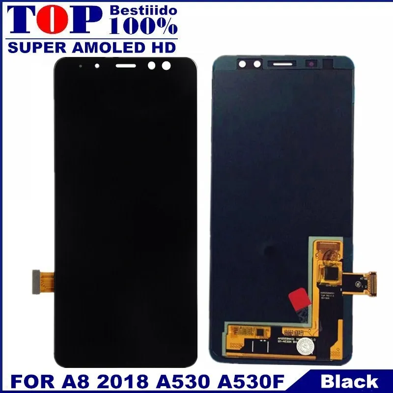 100% протестированный AMOLED ЖК дисплей для samsung Galaxy A8 2018 A530F A530DS кодирующий