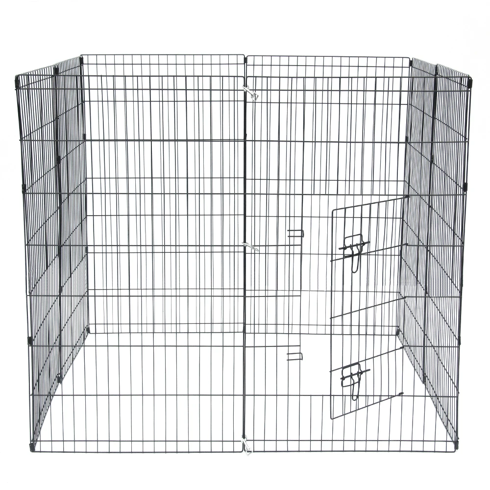 

42" Tall Wire Fence Pet Dog Cat Folding Exercise Yard 8 Panel Metal Play Pen Black US Stock