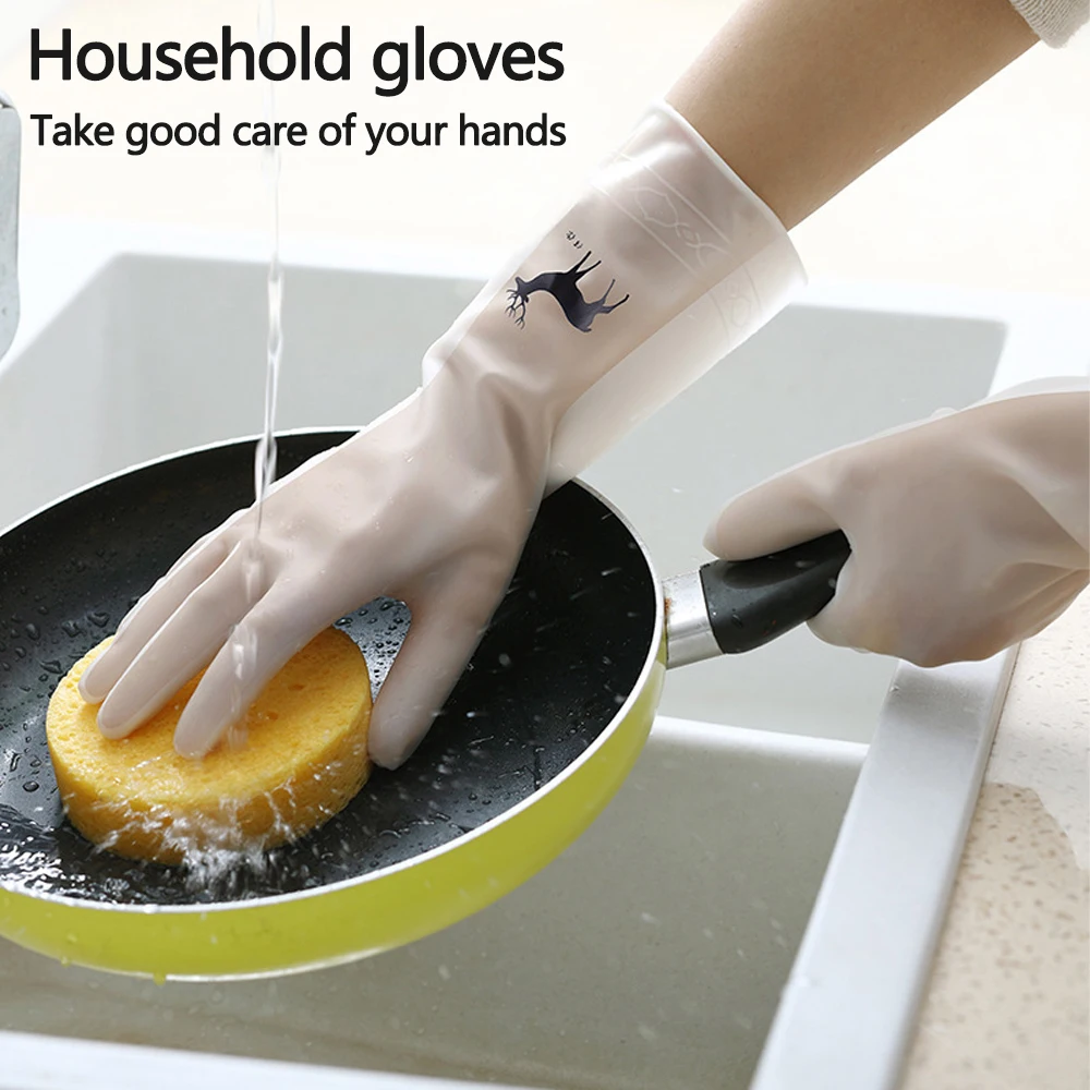 

Kitchen Waterproof Durable Rubber Gloves Dishwashing Gloves Thin PVC Cleaning Housework Gloves Vegetable Washing Plastic Gloves