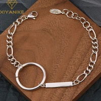 xiyanikesilver color big circle chain bracelet female fashion retro simple personality trendy temperament handmade gift