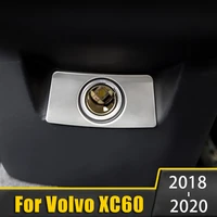 for volvo xc60 2018 2019 2020 stainless steel car rear armrest box cigarette lighter port trim sequins cover sticker accessories