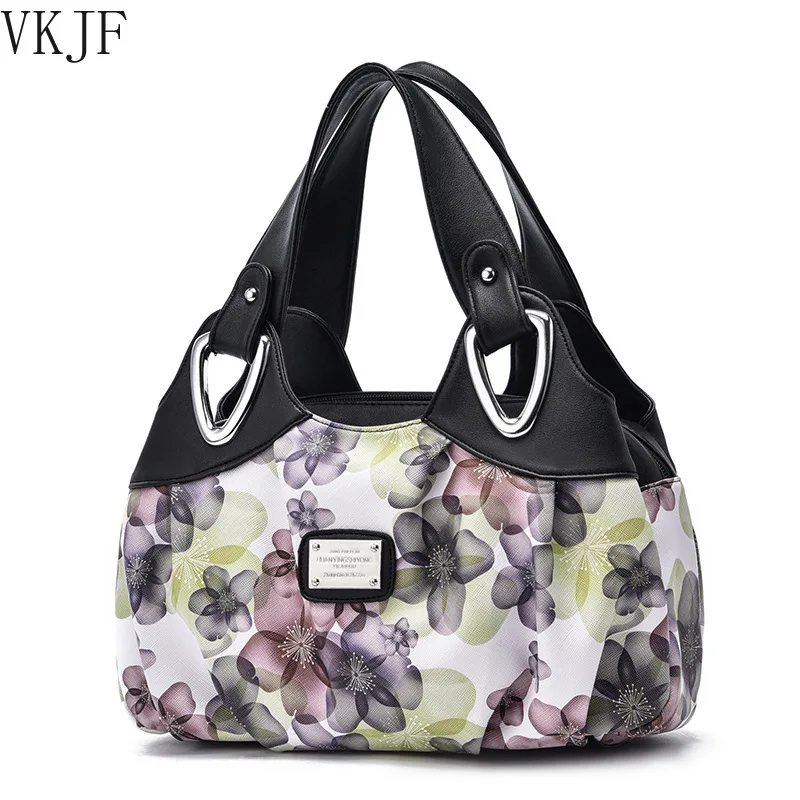 

2020 Fashion Women Shoulder Bags Printed Flowers Ladies Messenger Bag Designer Luxury Brand High Quality Leather Ladies Handbag