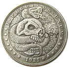US Hobo 1921 Morgan Dollar Череп Зомби Скелетон посеребренные копии монет