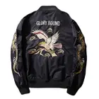 Мужская куртка-бомбер с вышивкой Драконий Орел, Yokosuka Sukajan Ma1, осенне-зимняя японская верхняя одежда, стеганые куртки для мальчиков, 2022