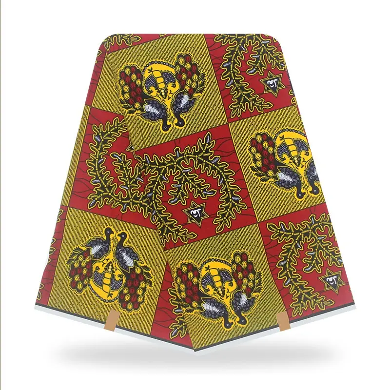 

Real Best Quality Sewing Material For Clothes 100%Soft 100%Cotton Ankara Style African Wax Dye Prints Fabric 6 Yards V-L 54