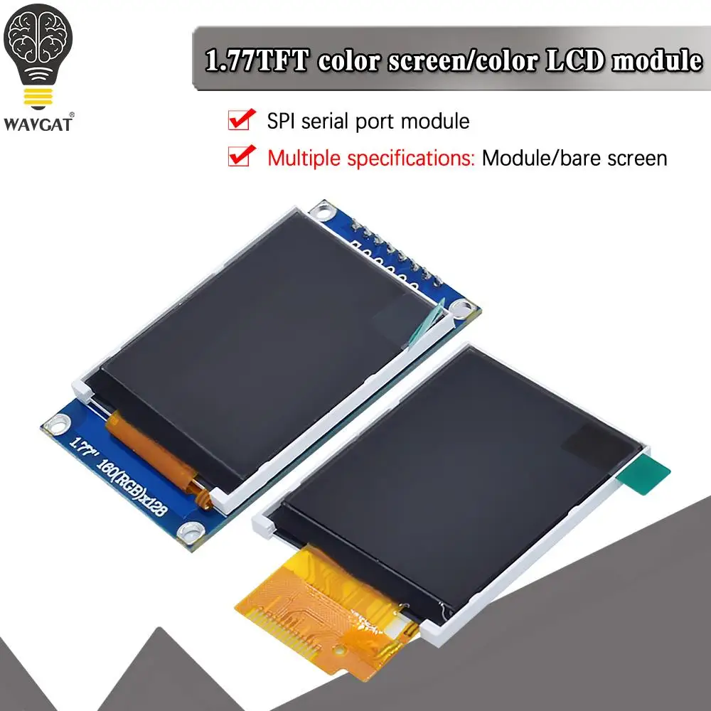 WAVGAT 1,77 дюймовый TFT ЖК-экран 128*160 1,77 TFTSPI TFT цветной экран модуль последовательного порта