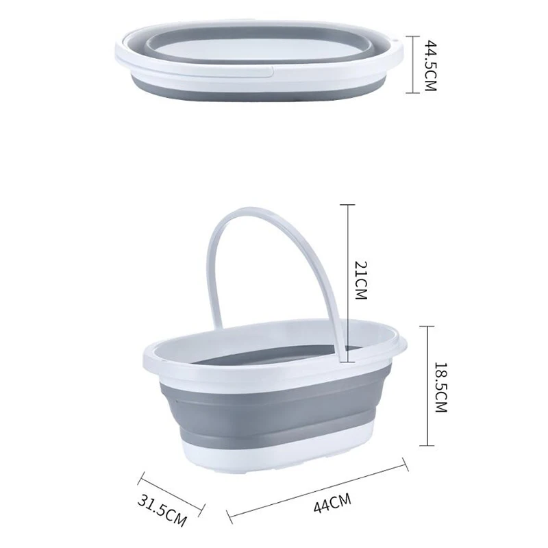 

Folding Plastic Mop Bucket Camping Wash Car Wash Fishing Promotion Bathroom Kitchen Silicone Outdoor Floor Mop Cleaning Tools PP
