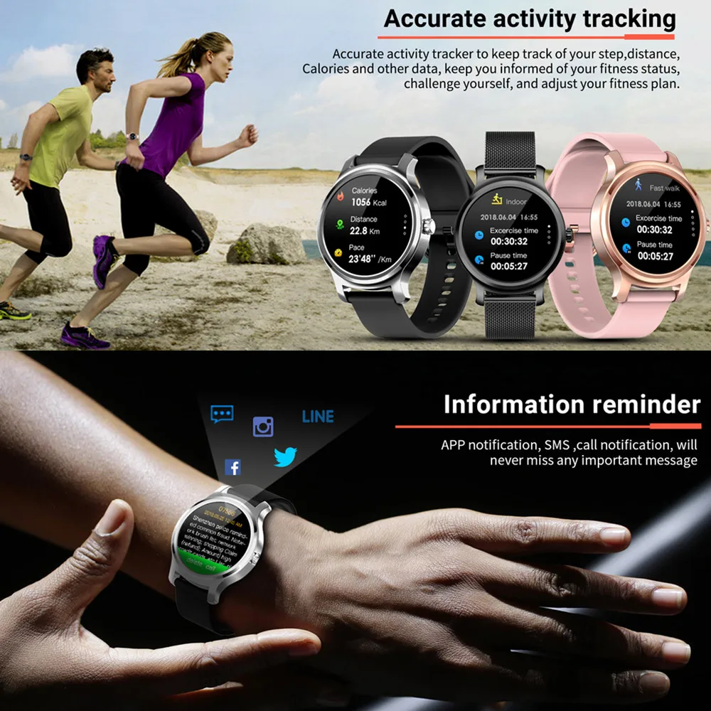 

R2 Smart Watch Men Women 1.28 Touchable Display Bluetooth Couple Watch Call Heart Rate Blood Pressure Monitor Sport Smartwatch