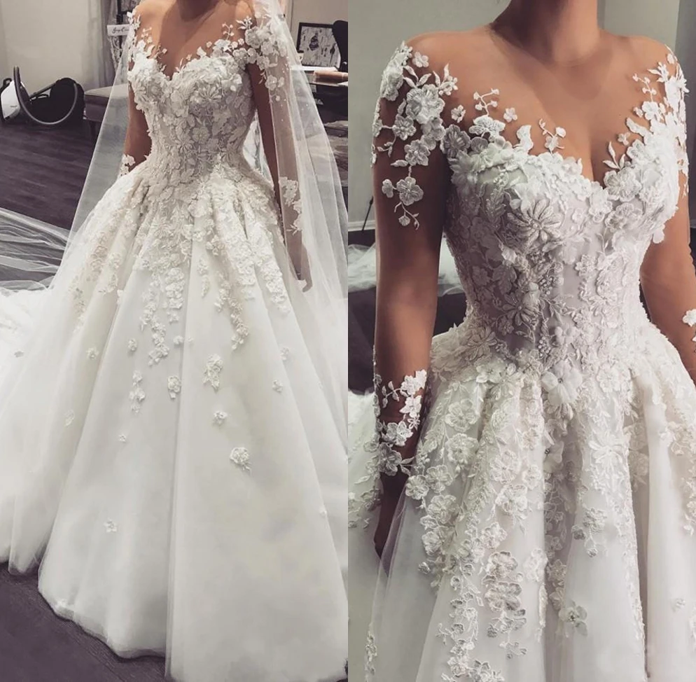 Роскошное арабское кружевное свадебное платье 2020 сексуальные свадебные платья с