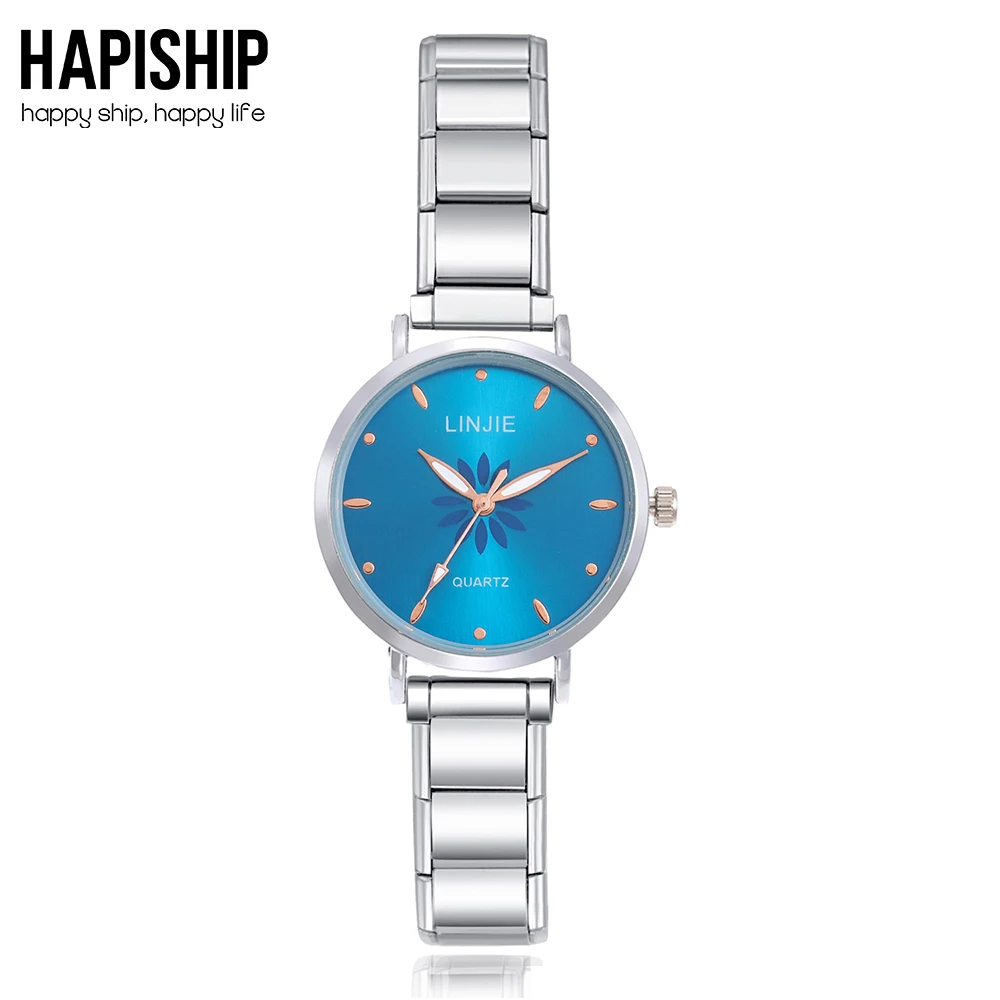 

Hapiship New Fashion Men Women Colour Flower Watch Stainless Steel Bracelet Bangle For Party Friend Wife Birthday Jewelry G025