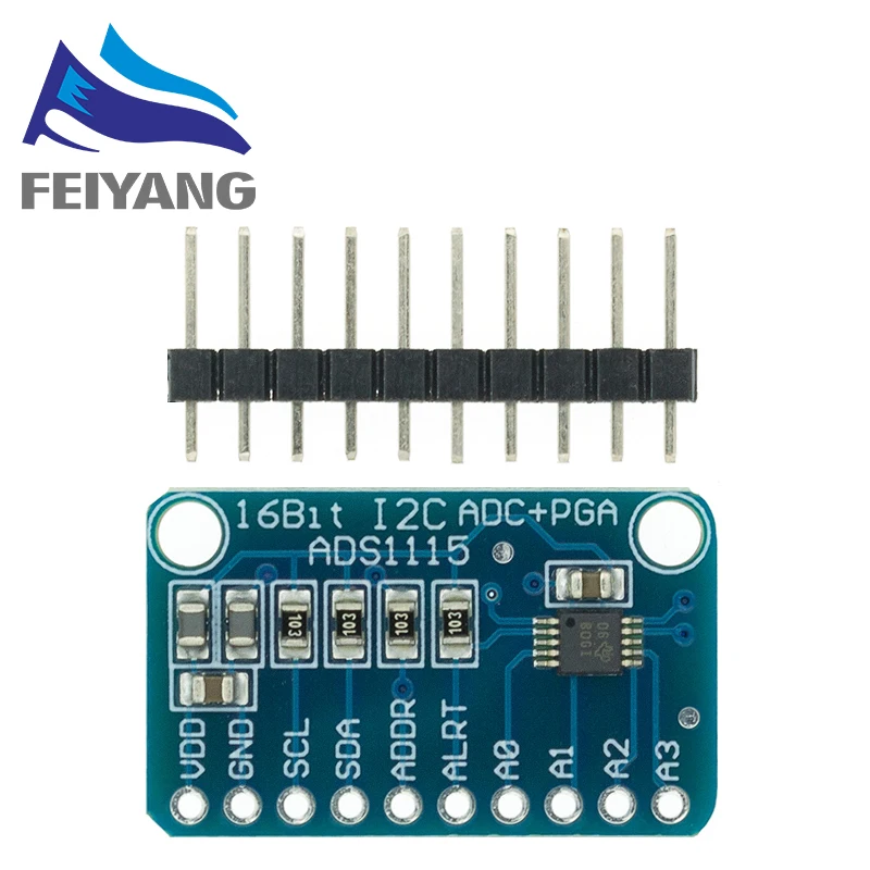 16 битный I2C ADS1115/ADS1015 модуль ADC 4 канальный с усилителем усиления RPi|development board|board
