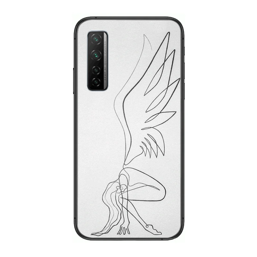 

Simple creative mobile phone case Anti-fall matte plus Phone Case For Huawei Nova p10 lite 7 6 5 4 3 Pro i p Smart ZBlack Etui