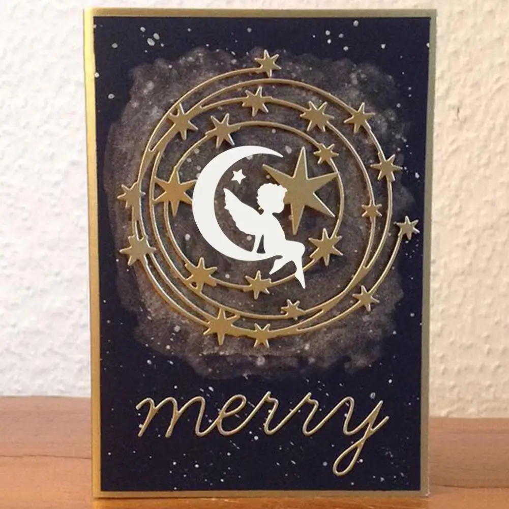 

Craft Metal Cutting Dies Cut Die Star Angel On The Card Album Embossing Moon Die Paper Craft Cuts Crapbooking S8t0