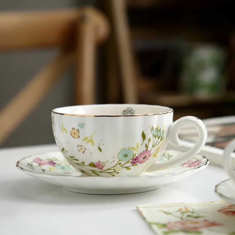 Веселая жаркая креативная фарфоровая чашка и блюдце керамика простые наборы