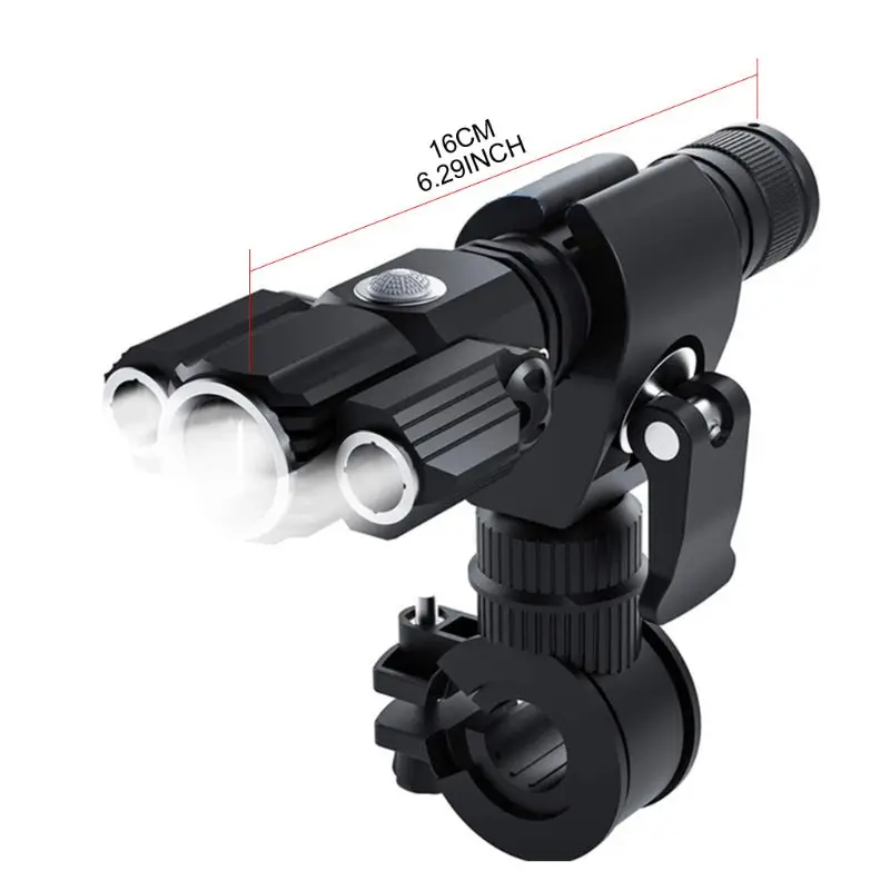 

T6 L2 LED aluminum alloy multi-function strong light three lamp head aircraft-shaped flashlight outdoor lighting night