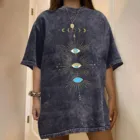 Футболка женская свободного покроя с принтом, повседневный топ в стиле Харадзюку, уличная одежда, рубашка с коротким рукавом и круглым вырезом, серый размера плюс, на лето