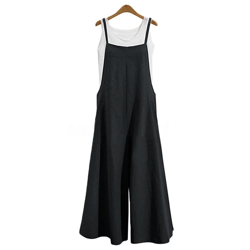 

Donsignet Fashion Women's Jumpsuit New Summer Casual Solid Color Loose Large Size Jumpsuit Wide Leg Pants Casual Jumpsuit