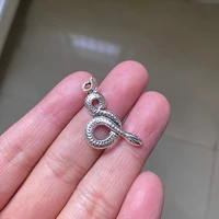 18pcs 31x15mm snake connector pendants charms jewelry making diy mens womennecklace bracelet handmade crafts accessories