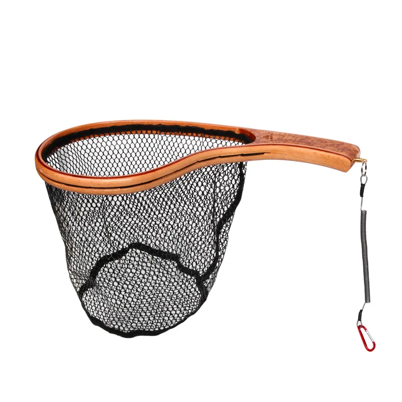 

109g/35cm*20cm*16cm Fishing-Network Landing-Nets Anti-Hook Protect Fish Saver Fly Fishing Wood-Handle Accessories For Castnet