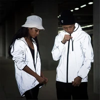 kancoold new full reflective jacket men women harajuku windbreaker jackets hooded hip hop streetwear night shiny zipper coats