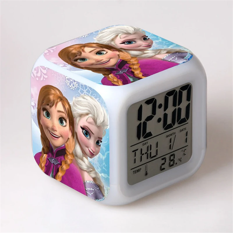 Настольные Цифровые часы с термометром Disney Frozen Elsa Anna будильник-игрушка