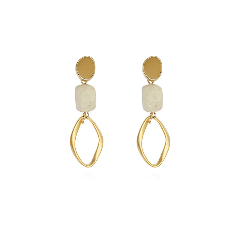 

Amber Grain Earrings S925 Needle 2021 New Trend Vintage Matte Long Earings for Women Female Korean Elegant Style Luxury Design