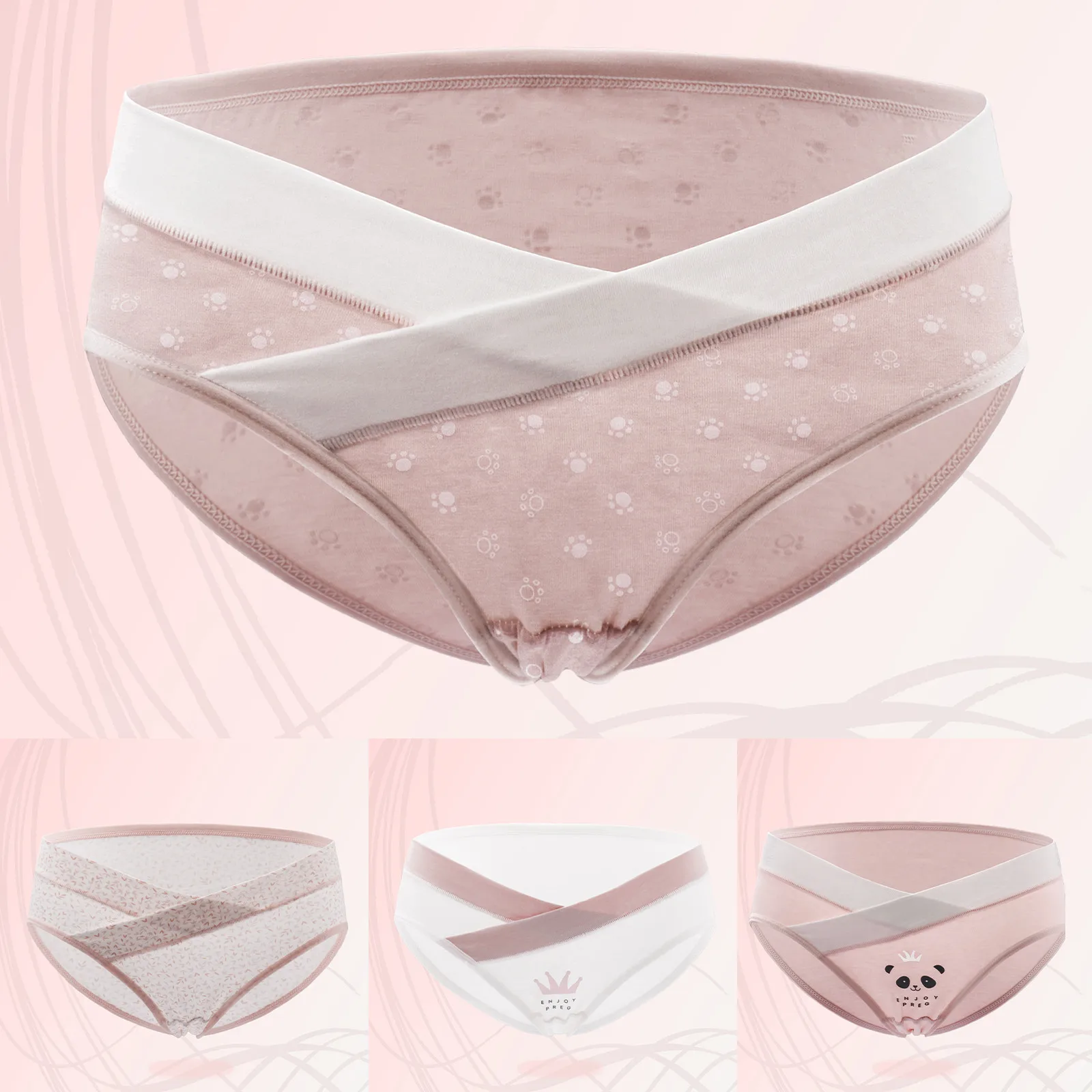 

Women Clothing Faja Postparto Pregnant Women 's Low-waist Underwear Comfortable Soft Abdomen Underwear Pregnancy Panties 4pcs