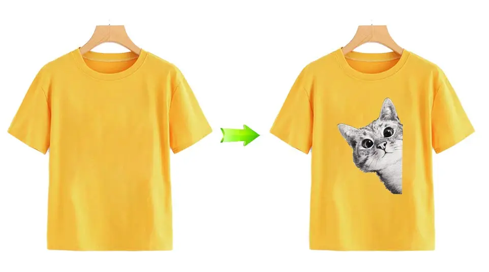 Серый Кот на Пластыре для Одежды Горячего Рвания Новый Дизайн Футболки Платья Термотрансфер Делай Сам Порошком на.