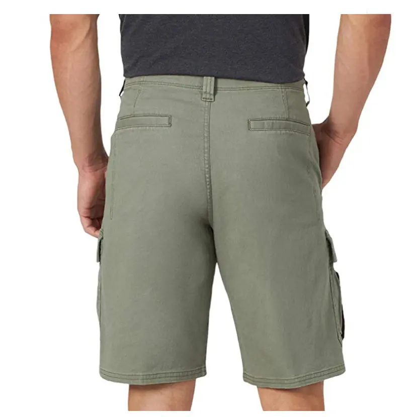 

2021 New Summer Men Cotton Cargo Solid Multi Pocket Casual Breeches Bermuda Beach Short Los Cortos Cargo Military Short