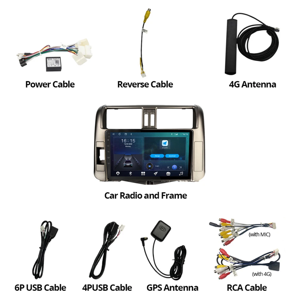 

IPS 2Din Android 10.0 Car Radio For Toyota Land Cruiser Prado 150 2009 - 2013 Car Multimedia Player Navigation GPS NO 2din Dvd