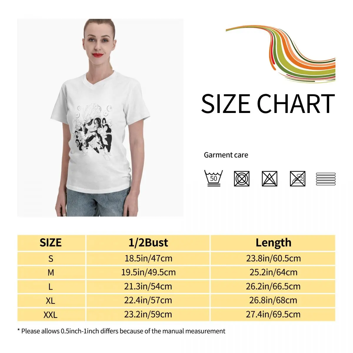 

Anime Fans Son Goku 2 women's T-shirts durability V-neck T-shirt with short sleeves