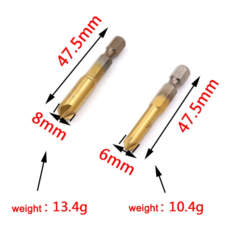 6 шт. сверло с зенковкой дерево обратный конус отверстие 1/4 &quot шестигранный